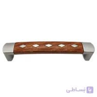 دستگیره کابینت دو پیچ پلاستیکی بهسازان مدل A12 طرح ساتن چوب