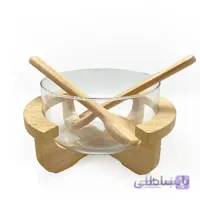 کاسه سالاد چوب و بلور