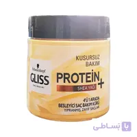 ماسک مو پروتئین پلاس شی باتر گلیس Gliss شوارتسکف حجم ۴۰۰ میلی‌لیتر