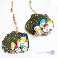آویز چوب و سنگ دستساز فصل پاییز