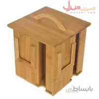 جعبه چای کیسه‌ای چوبی بامبو برند بامبوم مدل میستو