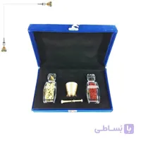 پک مخمل آبی دوآذین متوسط با هاون