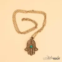 گردنبند هندی فیروزه مدل دست