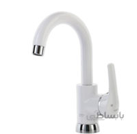 شیر روشویی متحرک کسری مدل آبتین سفید ا Kasra Bathroom Sink Faucet model Abtin