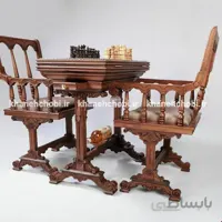 میز و صندلی تخته نرد و شطرنج چوب راش