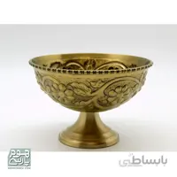 پیاله پایه دار گلدار متوسط برنجی کد 62134B