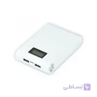 کیس پاوربانک دو خروجی USB سفید با LCD و برد 4 باتری 12000mAh