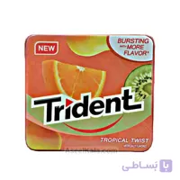 آدامس تریدنت Trident قوطی فلزی با طعم میوه های استوایی تکی و بسته 12 عددی