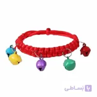 قلاده گردنی سگ و گربه دست بافت با ۵ زنگوله