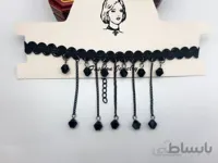 گلوبند چوکر با آویزهای کریستالی مشکی