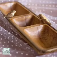 اردو خوری 3 تیکه مستطیل چوبی گلدکیش