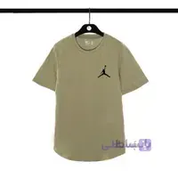 تيشرت نخي جردن يقه گرد | سبز 408