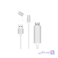 کابل تبدیل HDMI به لایتنینگ/microUSB/USB-C اونتن مدل OTN-7537S طول 1.8 متر ا 3in1 HDTV Cable for Lightning &Micro USB & USB-C Connector 1800mm Plug and Play