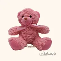 عروسک خرس راس قرمز و قهوه ای و صورتی