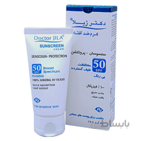 کرم ضد آفتاب سنسوسان پروتکشن SPF50 بی رنگ 50 گرمی دکتر ژیلا