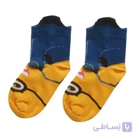 جوراب نخی فانتزی زنانه نیم ساق مینیون کد PH163