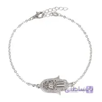 دستبند نقره زنانه بازرگانی میلادی مدل فانتزی کد DP_476