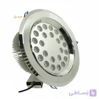 چراغ سقفی توکار 24 وات استیل گرد