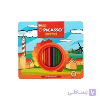 مداد رنگی 24 رنگ پیکاسو فلزی تخت