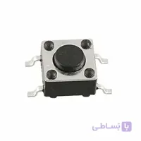 تک سوئیچ SMD سایز 6x6x5 چهار پایه مشکی بسته 10 تایی