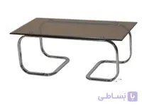 میز جلو مبلی TR25 - آبکاری کروم و شیشه سفید
