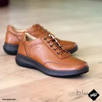 کفش اسپرت چرمی همگام مدل ۱۸۲ رنگ عسلی