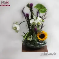 گلدان شیشه ای رز