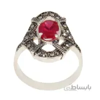 انگشتر نقره زنانه بازرگانی میلادی مدل سنگ یاقوت کد AW_502