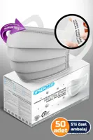 OPSERMED ماسک جراحی ۳ لایه Meltblown Nose Wire Wire 50 عدد (گوشهای الاستیک نرم) خاکستری