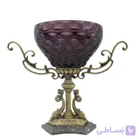 کاسه اجیل خوری بنفش اگرمن پایه برنز
