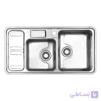 سینک استیل البرز مدل R-812 توکار با جا مایع ا Steel Alborz 812-R Inset Sink