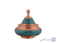 قندان فیروزه کوبی مدل بشقاب پرنده کوچک