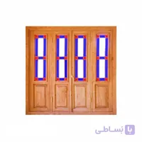 پنجره شیشه رنگی اُرُسی چوبی سنتی صنایع چوب ساج مدل W203