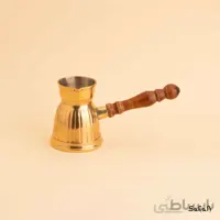 قهوه جوش برنجی طلایی بدون در مدل لاین سایز 1