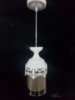 آویز تک شعله سفید مدل نیلوفر