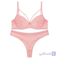 ست لباس زیر زنانه برند نوشه پوش مدل توری فنردار صورتی کد 72005