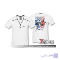 تی شرت تکواندو یقه هفت طرح مبارزه