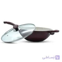 تابه وک دو دسته درب شیشه ای 28