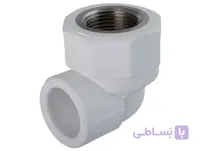 زانویی یکسر بوشن فلزی سفید آذین لوله (1/2*20)