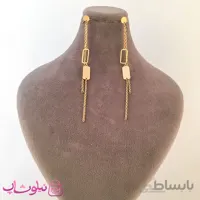 گوشواره زنانه اویز بلند ژوپینگ طلایی کد 1925