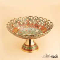 میوه خوری برنجی میناکاری پایه دار دورو مدل واتر هورس