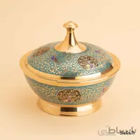 شکلات خوری برنجی میناکاری مدل صنم سایز کوچک