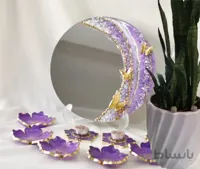 ست کامل هفت سین رزین قاب اینه جفت شمعدان و 6 عدد ظرف ا Complete set of seven trays (mirror frame, pair of candlesticks and 6 dishes)