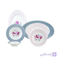 سرویس چینی زرین 6 نفره غذاخوری والنسیا ارغوانی (28 پارچه) ا Zarin Iran ItaliaF Valencia 28 Pieces Porcelain Dinnerware Set