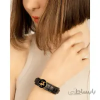 دستبند چرم روکش طلا سری ونوس ماه آذر GLBM09