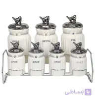 ست پاسماوری و جا ادویه 7 پارچه مدل silver bird