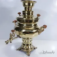 سماور زغالی برنجی شش لیتر طرح ساده ا سماور زغالی برنجی تمام برنج سه مهر بسیار زیبا محکم و ضخیم