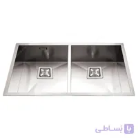 سینک دو لگن زیر کار تمام استیل ابعاد L86.5 x W44 x H20 فانتونی مدل P014 ا Fantoni P014 Sink