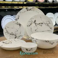 سرویس غذاخوری آرکوپال 26 پارچه گرد طرح سنگ مشکی