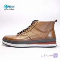 نیم بوت چرم مردانه پاتکان طب مدل ماکرون Macron – رنگ عسلی